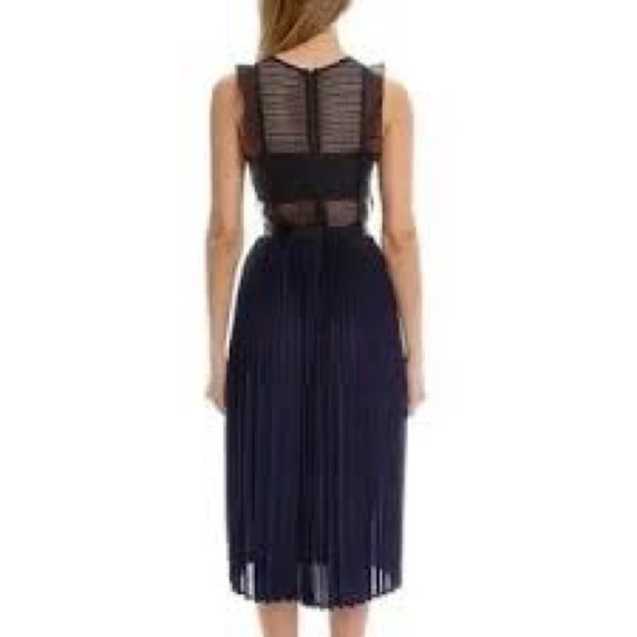 Self-Portrait Navy Lace Midi Dress - Picture 2 of 11